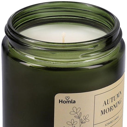 HOMLA - Decoratieve Geurkaars - Unieke Geur - Groene herfstochtendgeur