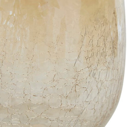 Vaas - Bloemenvaas - Glazen Vaas - Set van 2 - Crackle Glas - Luxe Interieur Decoratie - 25 cm & 39 cm in Hoogte - Transparant