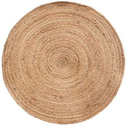 Vloerkleed - Jute Tapijt - Handgeweven Look - Boho & Landelijk Interieur - Rond - Ø80 cm - Natuurlijk Beige