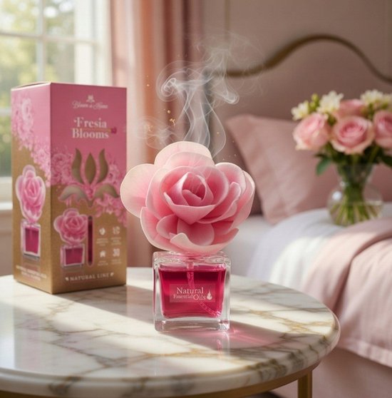 Elix - Bloom at Home Decoratieve Luchtverfrisser - Air Freshener - Geur Diffuser Bloem - Luchtverfrisser Huis Langdurig - Aroma Diffuser - 100ml - Fresia Blooms