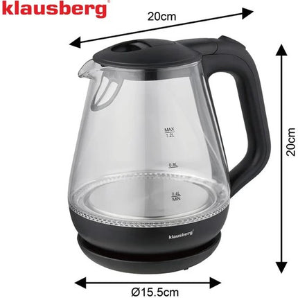 Klausberg KB-9003 - Waterkoker - 1.2 liter - Zwart - 1630 watt