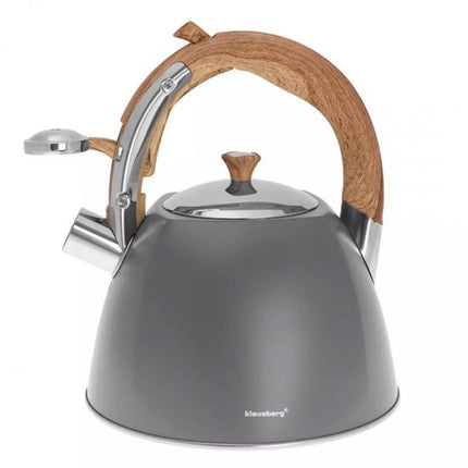 Klausberg KB-7501 fluitketel 3 liter, rvs, geschikt voor alle warmtebronnen