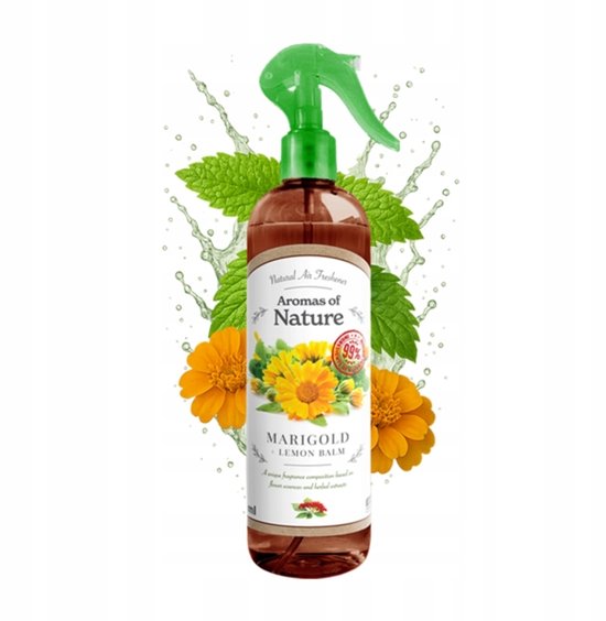 Elix - Fragrance Mist - Aromatherapie Spray - Luchtverfrisser met Etherische Oliën Spray - Interieur Parfum - Natuurlijke Geur Mist - voor Huis, Auto & Textiel - 300ml - Marigold & Lemon Balm