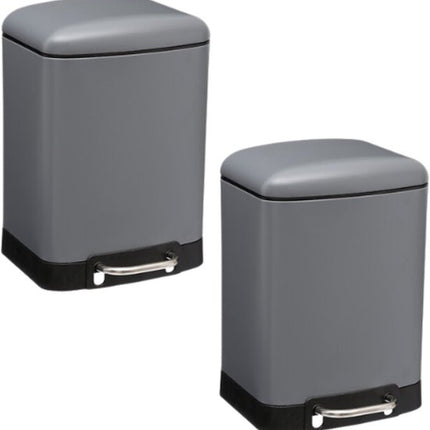 Ariane pedaalemmer set van 2, 6 liter met soft close, grijs