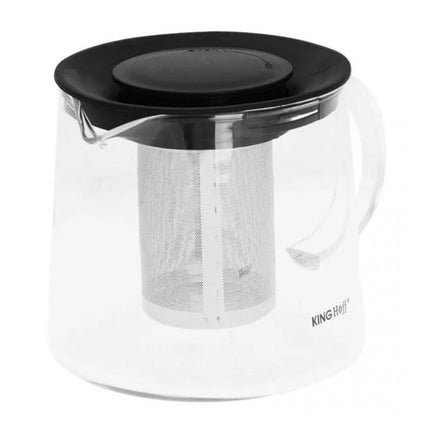 Kinghoff theekan van borosilicaatglas met infusie-inzet, 1 liter