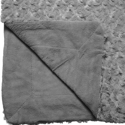 Atmosphera Sprei/deken/plaid - donkergrijs - polyester - 120 x 160 cm - geknoopt motief