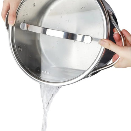 Vcasa kookpan 16 cm met deksel, 1,5 liter, 304 rvs, tri-ply, geschikt voor alle warmtebronnen