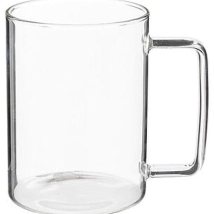 Mia Glazen Theemok met Filter - Theebeker met Deksel - Kruidenthee Mok met Theefilter - Dubbel Gebruik Theeglas - Magnetron & Vaatwasser Bestendig - ca. 11.5 x 8.2 x 11.7 cm - 480ml - Transparant