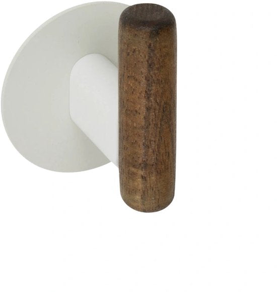 5Five Cassie Zelfklevende Wandkapstok - Set van 2 stuks - 7x5x8cm - Bruin/Beige