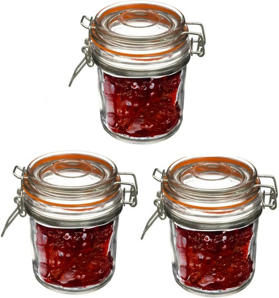 Secret de Gourmet Inmaakpot/voorraadpot - 18x stuks - 330 ml - glas met beugelsluiting - weckpot