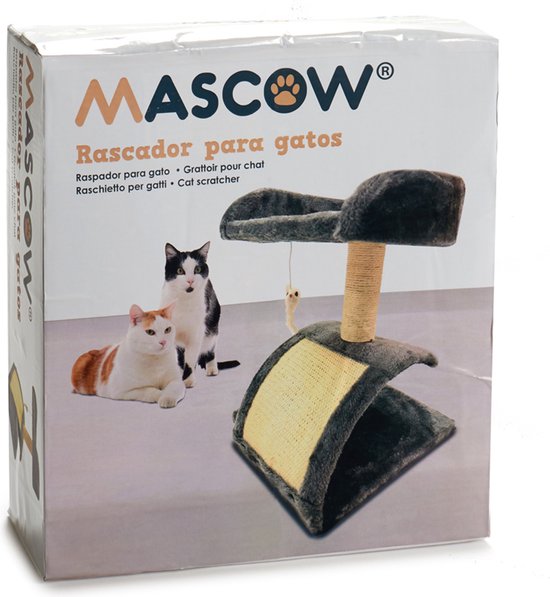 Mascow Krabpaal voor Katten - Boomstructuur - Grijs/Hout - 33x30,5x40cm