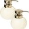 Ivoire zeepdispenser set van 2, beige polyresin, 350 ml per stuk