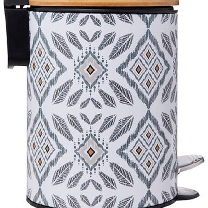 Badkamerset - Hapache Badkamerset - Toiletaccessoires - Soft-Close 3L Prullenbak van Metaal & Bamboe - Toiletbril - Multicolor