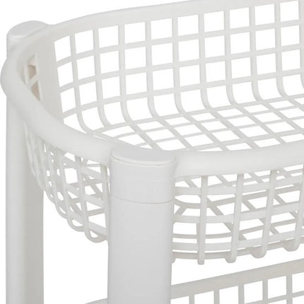 5Five Keuken/badkamer trolley 4 laags - L46 x B25 x H79 cm - wit - kunststof - met wielen - opberg mandjes/bakjes