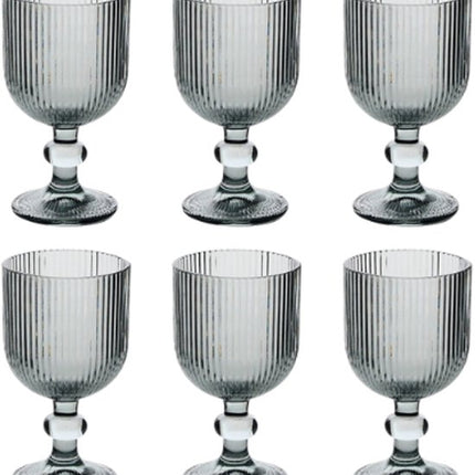 Wijnglas - Cocktailglas - Set van 6 - Glazen Wijnglas - Elegant Design - Voor Wijn & Feestelijke Gelegenheden - Vaatwasserbestendig - 250ml - Grijs