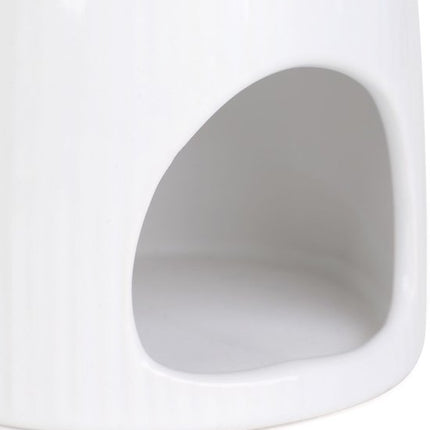 Homla - Fires Geurbrander - Aroma Brander - Inclusief Geurwax - Geurverspreider - voor Woonkamer & Badkamer - Decoratie Cadeau - Keramiek met Wax Fresh Linen - Wit