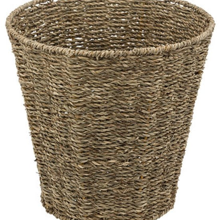 2-Delige - Reed Opbergmandenset - Afvalbak - Gevlochten Rieten Opbergmand met Deksel - Decoratieve Opbergbox - Boho Woonaccessoires - 9 Liters - 26 x 26 x 30 cm - Bruin