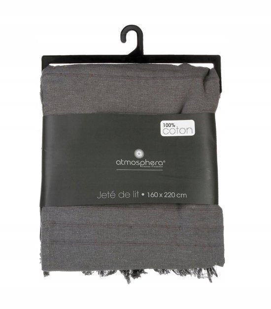 Vintage Bedspread 160x220 cm Grijs - Stijlvolle Katoenen Plaid