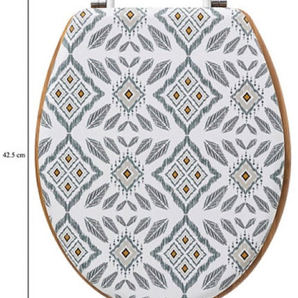 Badkamerset - Hapache Badkamerset - Toiletaccessoires - Soft-Close 3L Prullenbak van Metaal & Bamboe - Toiletbril - Multicolor