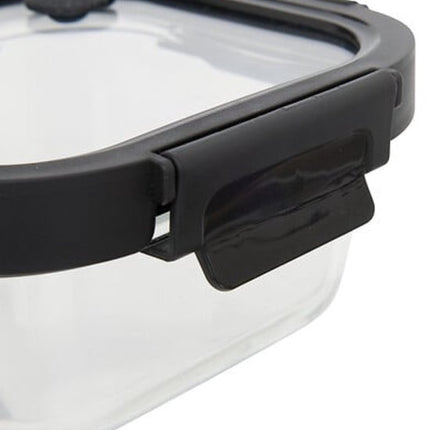 Clipeatplus Glazen Vershoudbakje - Meal Prep & Voedselcontainer - Bewaardoos van Borosilicaatglas - Magnetron & Vaatwasser Bestendig - Vierkant - 0.5 Liters - ca. 15.2 x 15.2 x 6.9 cm - Transparant