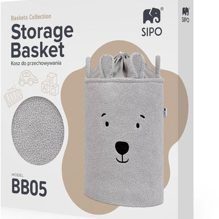 Sipo Opbergmand XL met trekkoord 43 liter 35 x 35 x 45 cm grijs