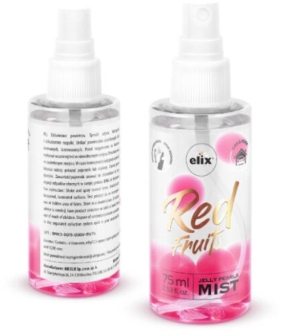 Elix - Jelly Pearls Luchtverfrisser Spray - Auto Luchtverfrisser Compact - Interieur Parfum - voor Kamer & Auto Geur Spray - 75ml - Red Fruits