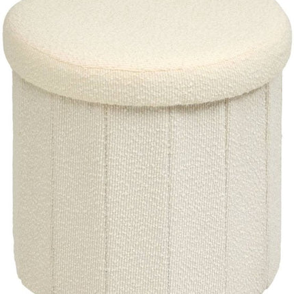 Pouf Fink rond pliable D.38cm blanc