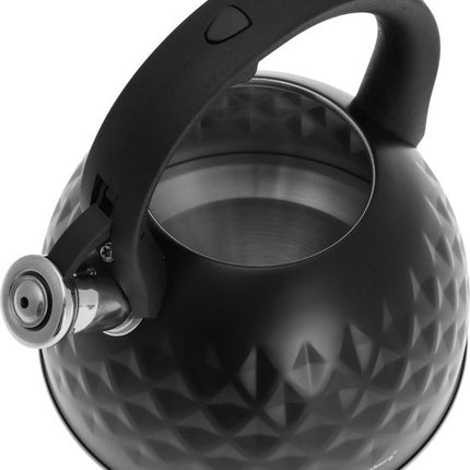 Klausberg 7550 traditionele fluitketel, zwart, 3 liter
