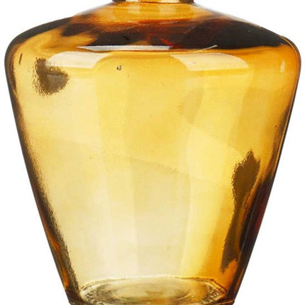 Glazen vaas Amber 13 cm – decoratieve diamond glass jar – woonaccessoire - Ø10,5 cm