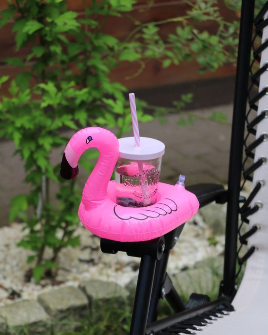 MPLCo - Drankhouder - Cup Holder - Opblaasbare Flamingo Drankhouder - Drijvende Bekerhouder voor Zwembad, Jacuzzi & Strand - Opblaasbare Cup Holder voor Blikjes, Bekers & Cocktails - 17 x 14.5 x 17 cm - Roze