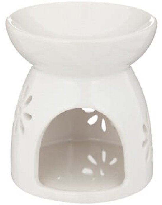 Izor Keramische Wierookbrander - Set van 2 - Wierookhouder - Stijlvolle Aromatherapie Accessoire - Voor Binnen - Dolomiet - Ø9 x 10 cm - Wit