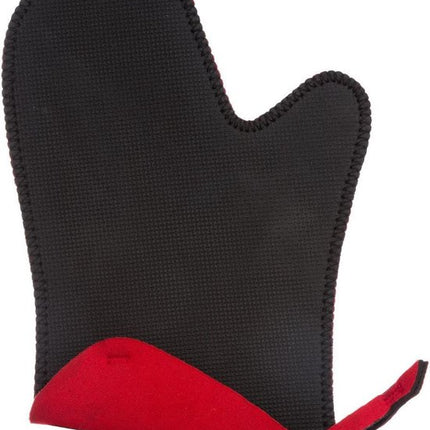 Set van 2 neopreen ovenwanten zwart/rood, 17,5 x 27,5 cm