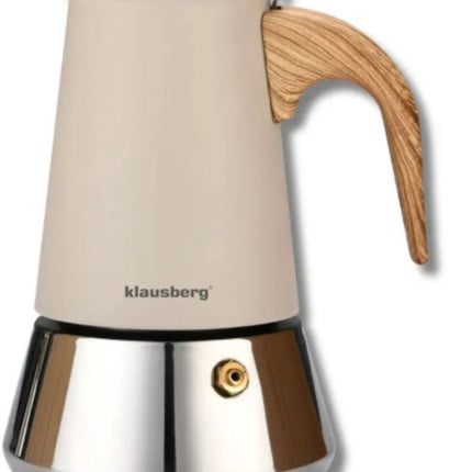 Klausberg Espresso Koffiemaker - 300 ml Inductie – RVS – KB-7995 Beige/Zilver