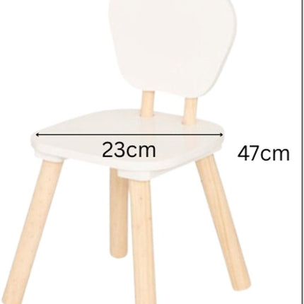 Douceur Organic Kindermeubel - Kindermeubelset - Kindermeubel - 1 Tafel + 2 Stoelen - Set voor Kinderen - MDF & Dennenhout - Wit