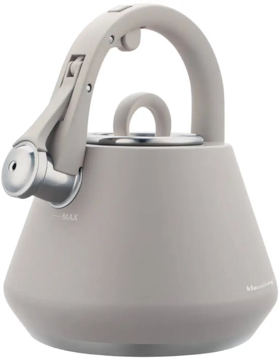 Klausberg 7949 - Fluitketel met fluit - 2.5 liter - RVS - Grijs