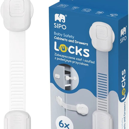 SIPO kinderbeveiligingsset 21-delig met stopcontactbeschermers, kastsloten, ovenslot en deurstoppers - wit