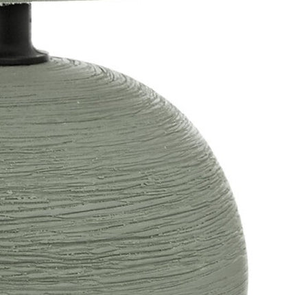 Timéo Bol Tafellamp - Keramische Lamp - Set van 2 - Moderne Tafellamp met Kabel - Sfeerverlichting voor Woonkamer - Slaapkamer - Bureau - 25cm in Hoogte - Kaki
