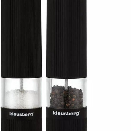 Klausberg KB7574 Elektrische Peper- en Zoutmolens - Zwart - Instelbare Maalgraad - Eénhandig Bediening - Antislip Coating