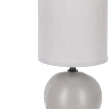 Tafellamp - Nachtkast Lamp - Nachtlampje met E14 Fitting - Stijlvolle Nachtkast Lamp - Keramiek - 25cm in Hoogte - Grijs