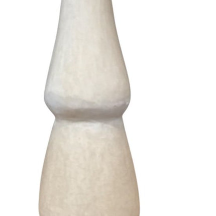 Marokkaanse Vaas 30 cm - Handgemaakte Keramieken Vaas - Mat Wit Crème Design - Voor Droogbloemen of een elegante siertak.