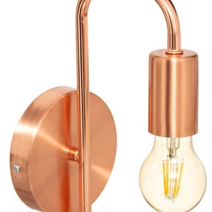 Keli Wandlamp - Industriële Wandverlichting - Set van 2 - Moderne Binnenlamp - met E27 Fitting - Metaal - Ø12 cm - Koper