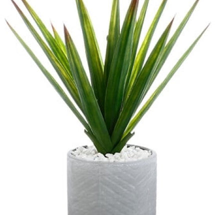Aloe vera kunstplant set van 2 met keramische pot, 47 cm hoog