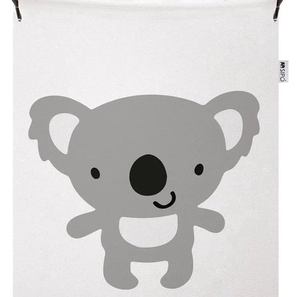 Opbergmand speelgoed set van 2 - koala en olifant design, 43 liter, wit
