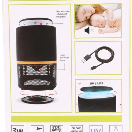 Benson Elektrische muggen- en insectenvanger - UV-licht - USB-aansluiting - Compact - Stil - 3 snelheden - 50m² bereik