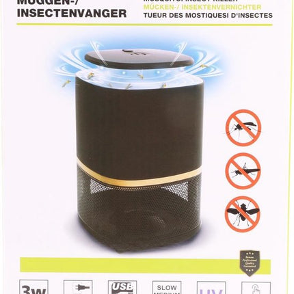 Benson Elektrische muggen- en insectenvanger - UV-licht - USB-aansluiting - Compact - Stil - 3 snelheden - 50m² bereik