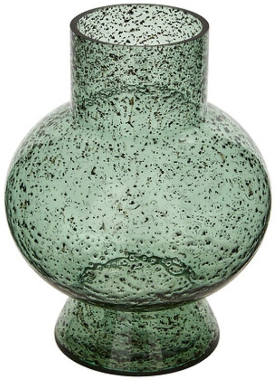 Bubble Vaas - Decoratieve Glazen Vaas met Bolvormig Design - Moderne Bloemenvaas - Design Vaas voor Droogbloemen en Verse Bloemen - Ø 18 x 23 cm - Groen