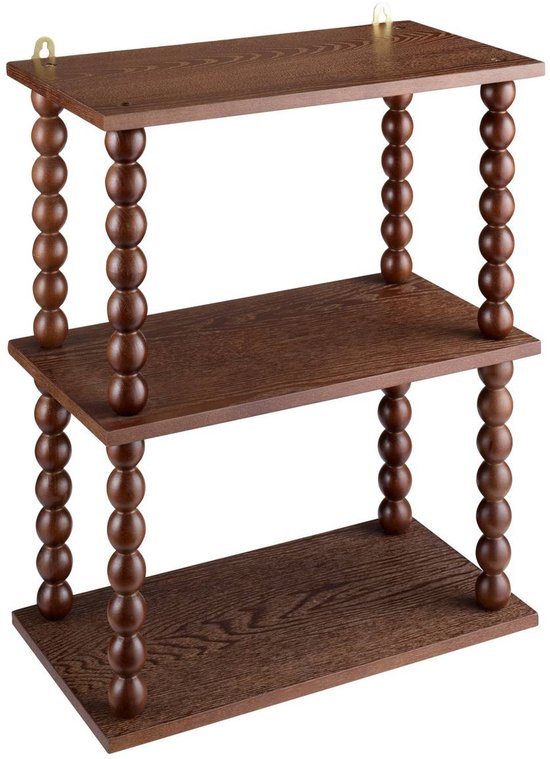 3 Etages Wandplank - Zwevende Wandplank - Opbergplank - Wandrek - Decoratie & Opbergen - MDF - 40 x 22 x 50 cm - Bruin