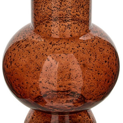 Bubble Vaas - Decoratieve Glazen Vaas met Bolvormig Design - Moderne Bloemenvaas - Design Vaas voor Droogbloemen en Verse Bloemen - Ø 18 x 23 cm - Amber Geel