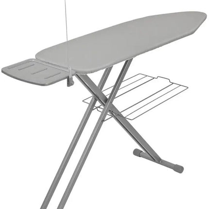 Kinghoff - Strijkplank - Grote Opvouwbare Strijkplank - Heat Reflect Technologie - Verstelbare Hoogte - Strijkplank met Strijkijzerhouder & Wasrek - Antislip Voeten - 122 x 38 cm - Grijs