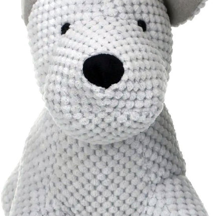 Pluche Deurstopper Hond - Wit - 31 x 24 cm - 1 kg - Polyester - Functioneel & Schattig Design - Gevuld met Zand -